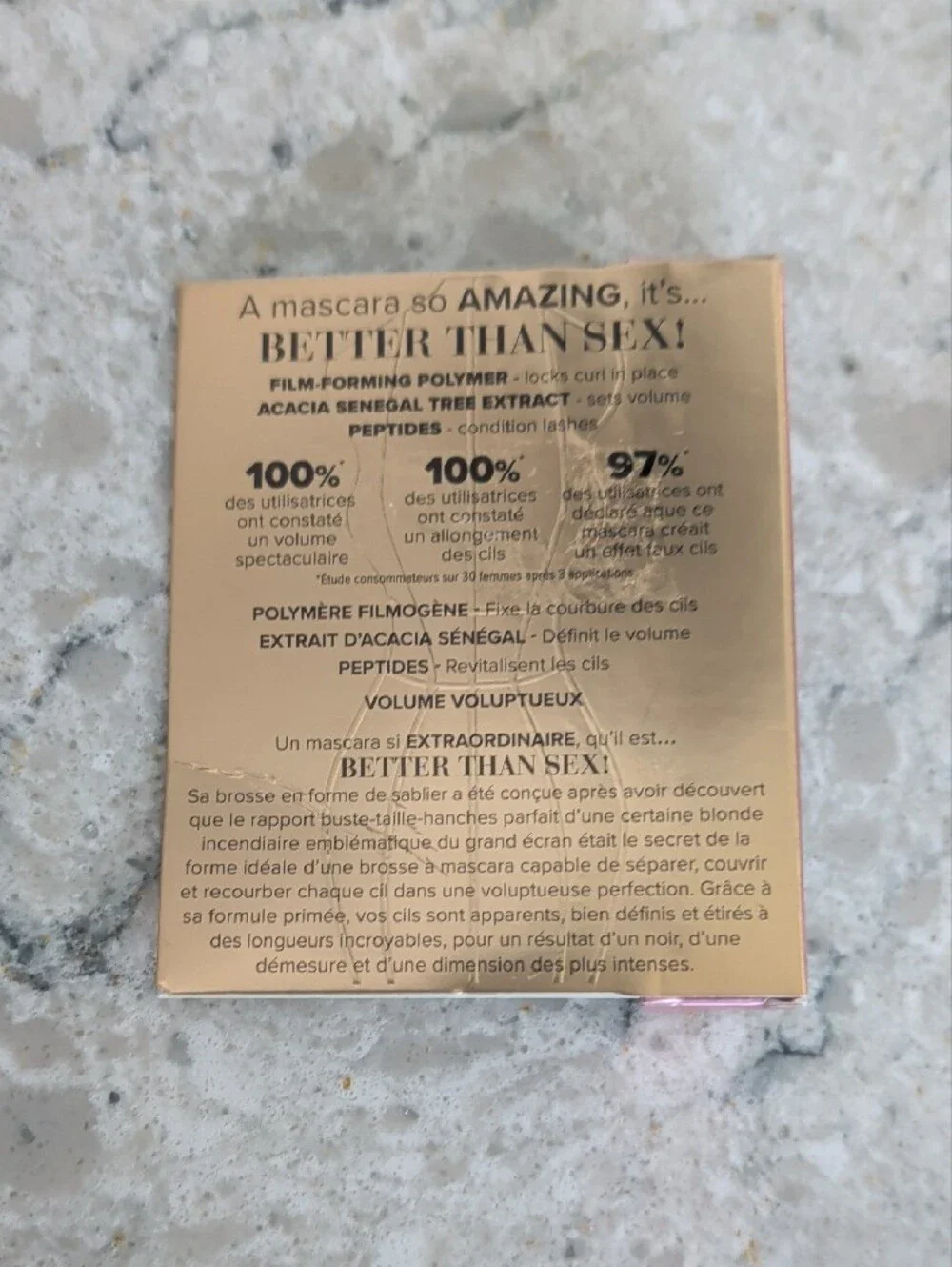 Too Faced Better Than Sex Mascara Pink and Gold Packaging